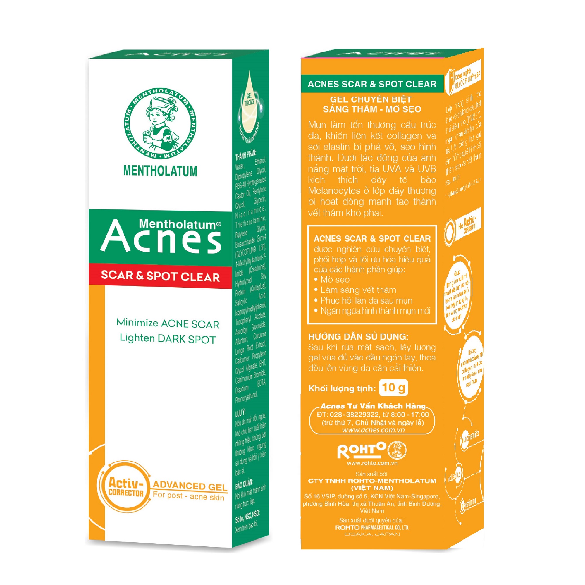 gel chuyên biệt sáng thâm mờ sẹo acnes scar & spot clear