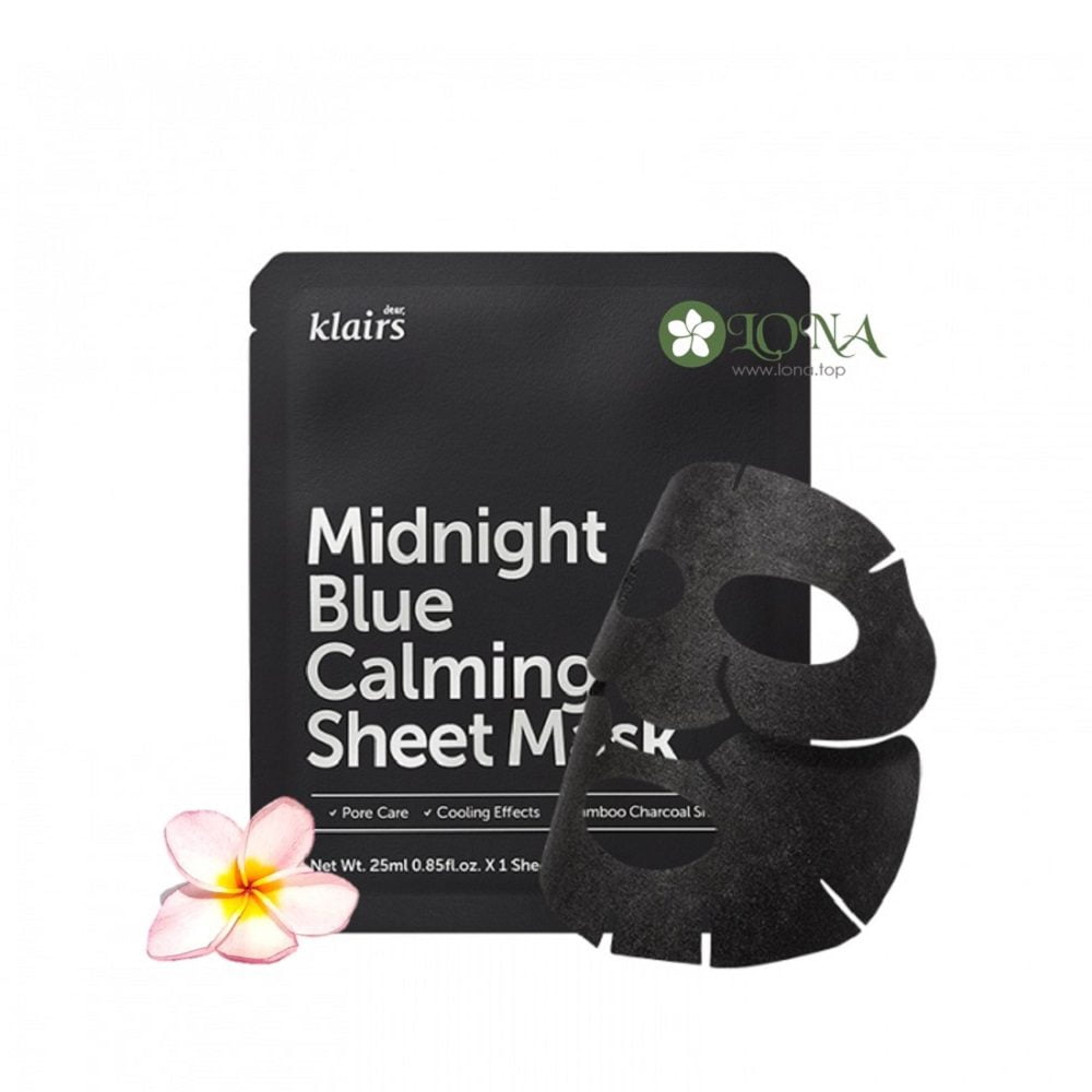 mặt nạ klairs midnight blue calming sheet mask