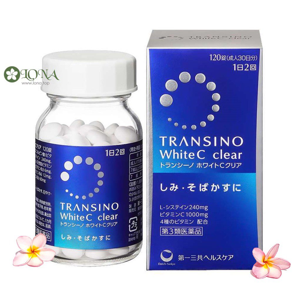 Viên uống trắng da Transino White C clear 120 viên