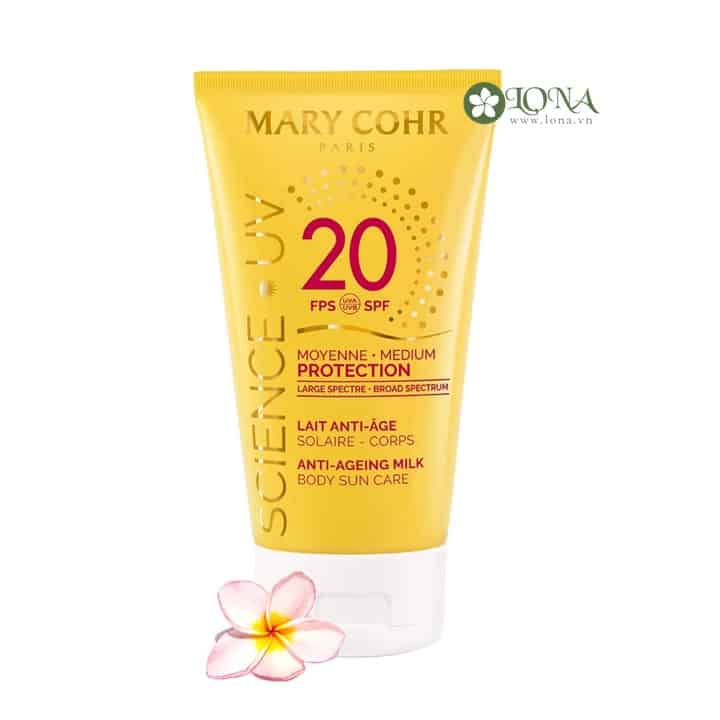 Hình ảnh Sữa chống ne1ng Mary Cohr Anti-Ageing Milk Body Sun Care SPF20, minh họa cho Sản phẩm chăm sóc da Mary Cohr đột phá