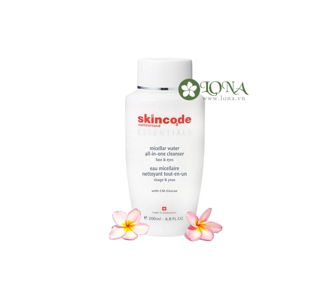 Sữa rửa mặt All-in-one Cleanser Micellar Water SKINCODE - thông tin nhận diện