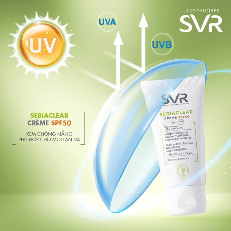 kem chống nắng bảo vệ da trước tia UV SVR