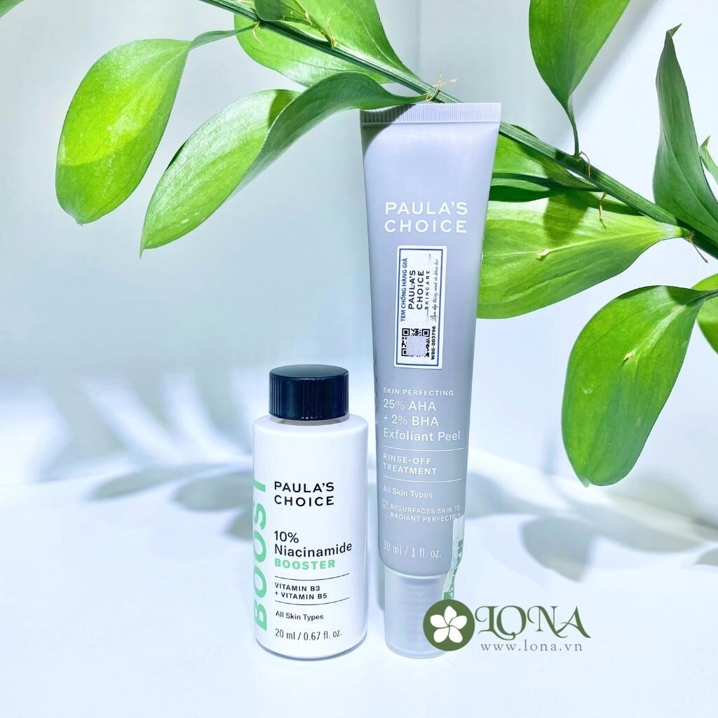 25% AHA + 2% BHA exfoliant peel Paulas Choice + Niacinamide 10% Paulas Choice