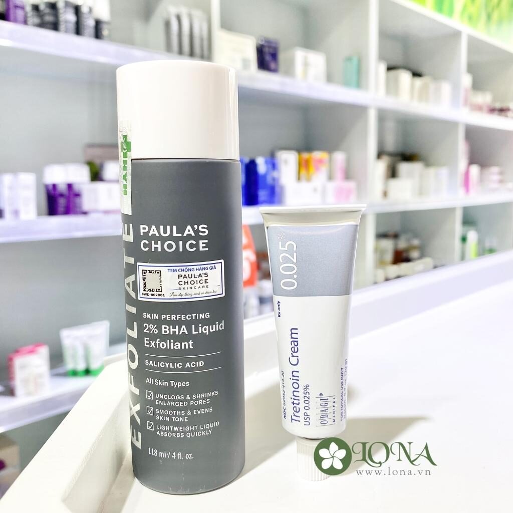 BHA Paula's Choice cùng tretinoin Obagi