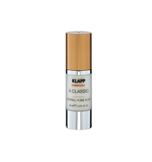 Ảnh minh họa Klapp: Sản phẩm 'Klapp A Classic Retinol Pure Fluid' của Klapp Skincare và Klapp Cosmetics, thể hiện sự tiên phong của Klapp sản phẩm chăm sóc da và Klapp mỹ phẩm trong điều trị lão hóa.