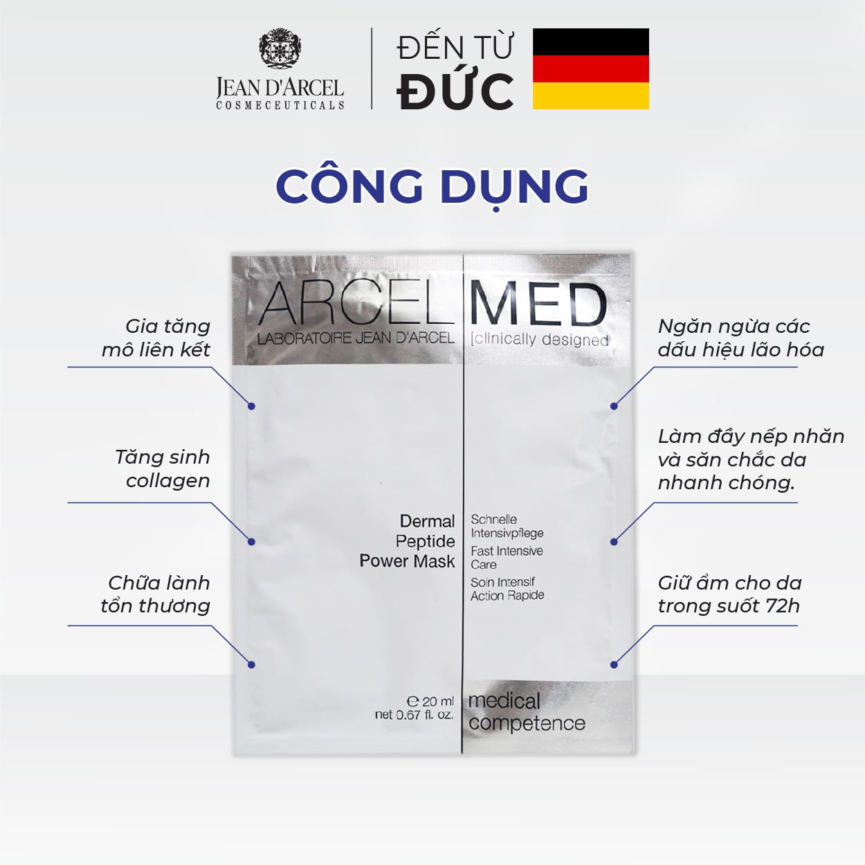 Mặt nạ Jean D'arcel Dermal Peptide Power 