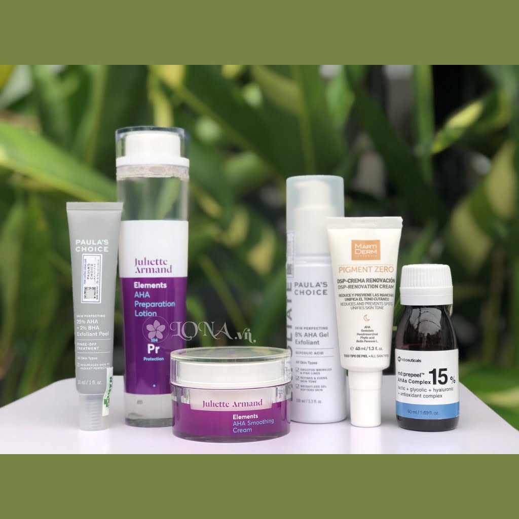 Các sản phẩm chứa glycolic acid phân phối bởi Lona