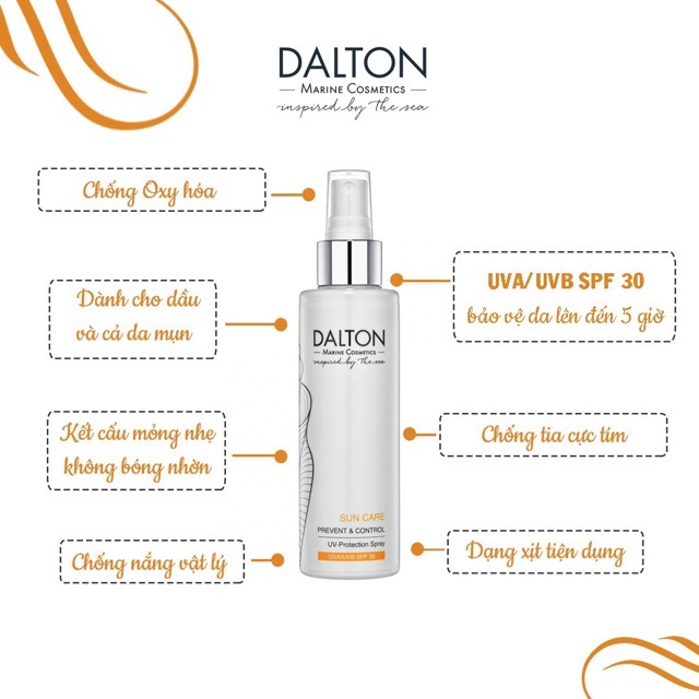 Kem chống nắng Dalton Sun Care Prevent & Control UV Protection Spay UVA/UVB SPF 30 