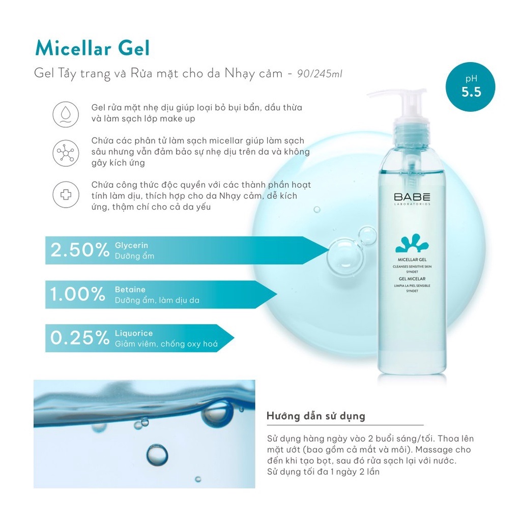 Nước tẩy trang Micellar Water BABÉ