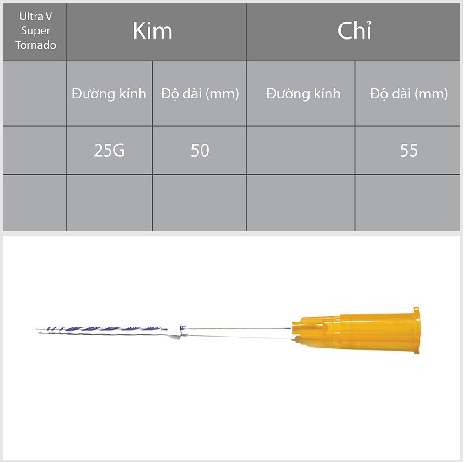Gói Ultra V Super Tornado Cannula 50mm 