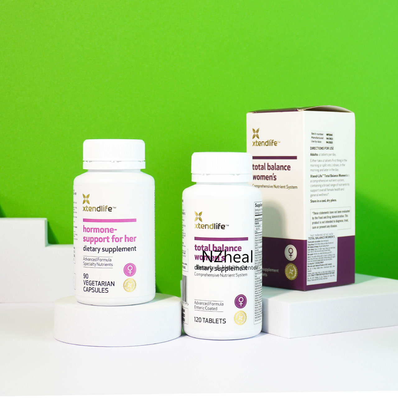 Bộ đôi bổ sung Vitamin, tăng cường nội tiết tố Xtend-Life: Vitamin tổng hợp Total Balance Women’s và Viên nội tiết tố Hormone Support For Her