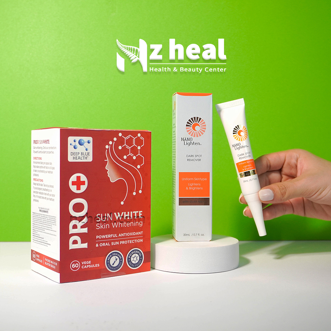 Bộ đôi mờ nám, trắng da, chống nắng: Serum giảm nám Nano Lighten và Viên uống chống nắng, trắng da Pro+ SunWhite
