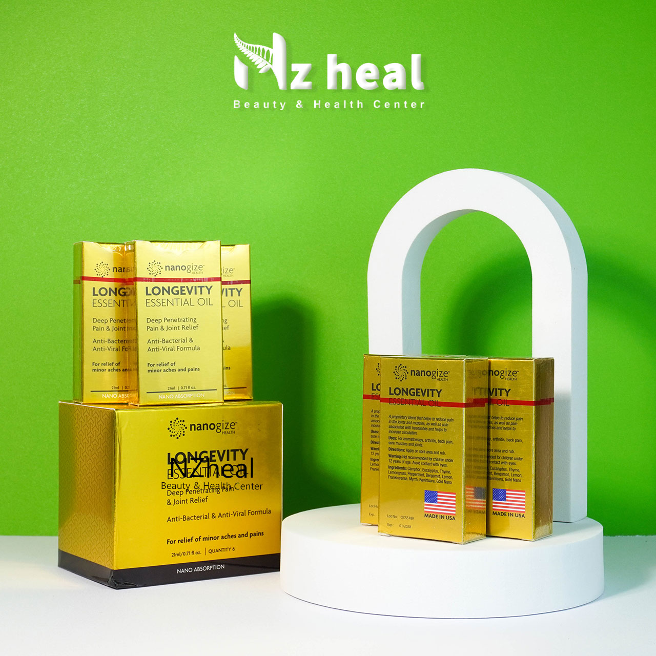 Dầu gió vàng NANOGIZE Longevity Essential Oil Deep Penetrating (21ml) 2