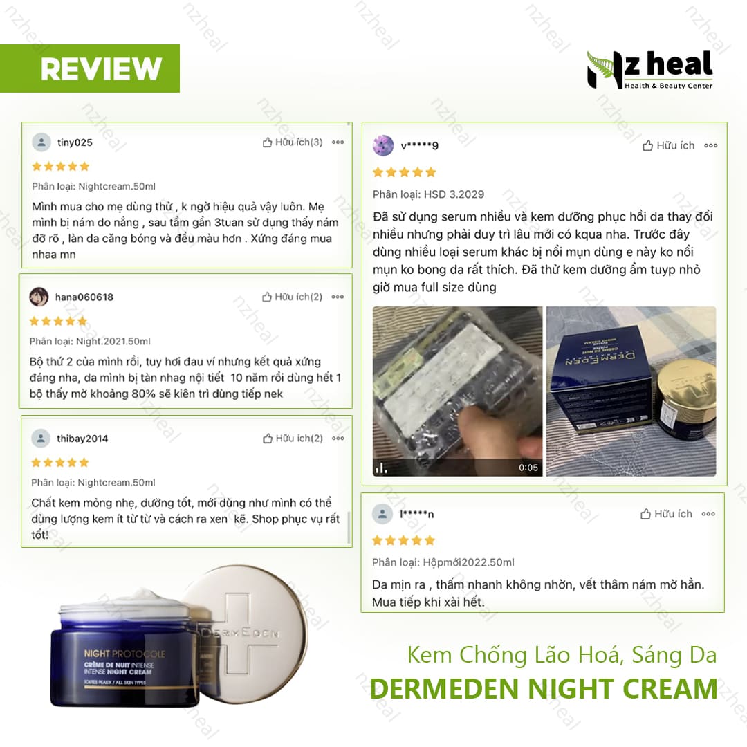 Kem chống lão hoá, sáng da DermEden Night Protocole Intense Night Cream (50ml)