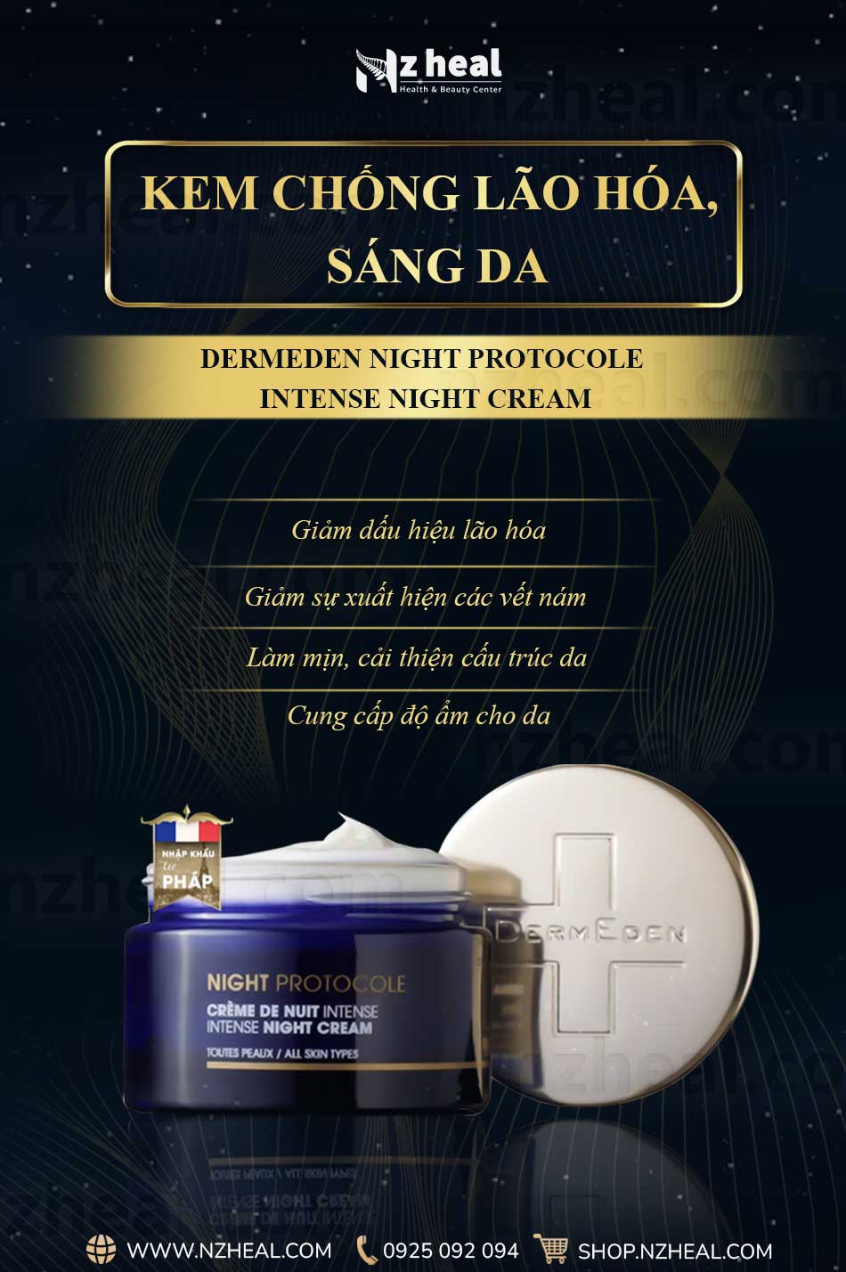Kem chống lão hoá, sáng da DermEden Night Protocole Intense Night Cream (50ml) 2