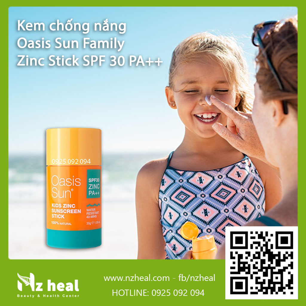 Kem chống nắng Oasis Sun Family Zinc Stick SPF 30 PA ++ 30g
