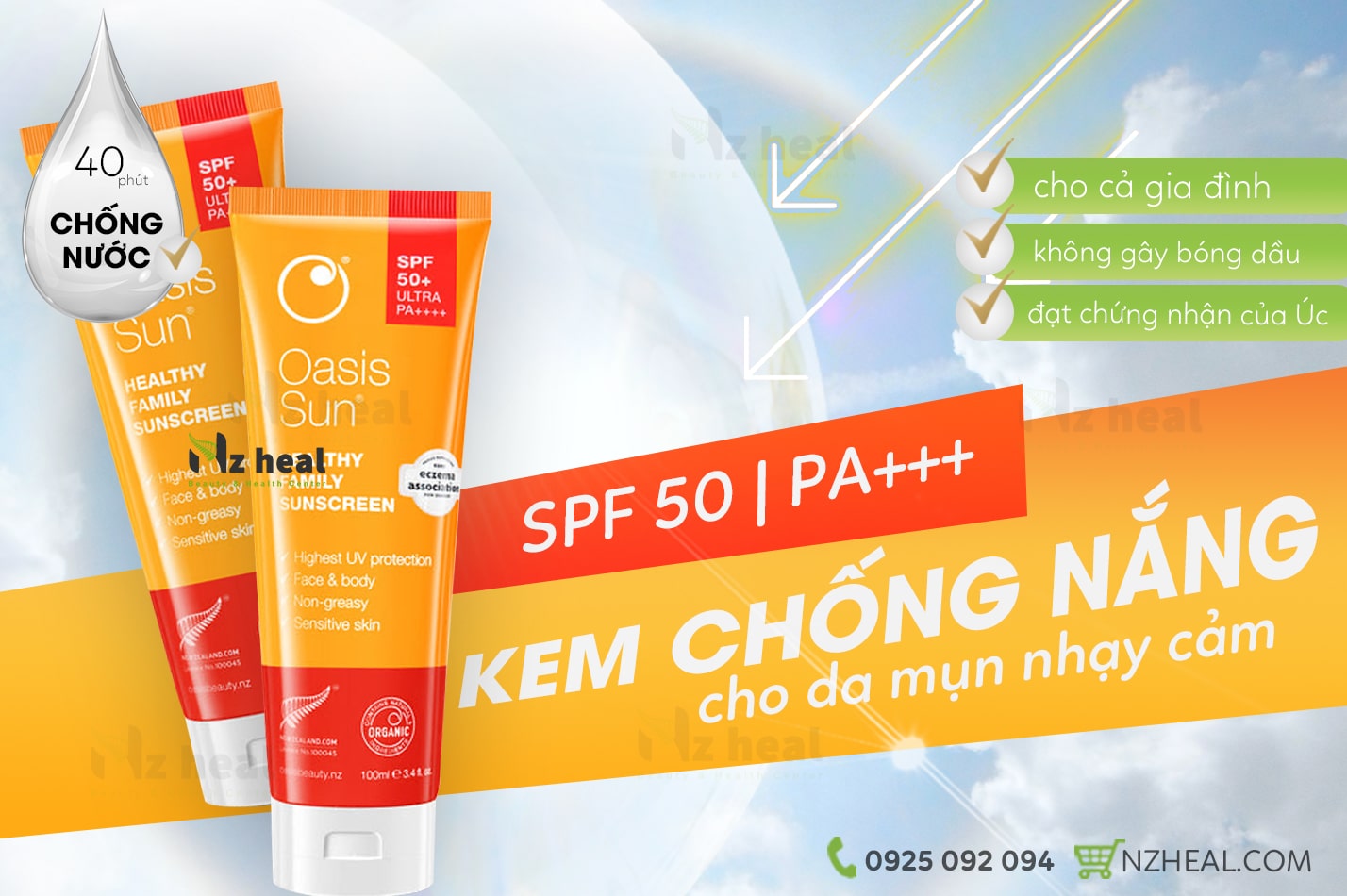 Kem chống nắng Oasis Sun SPF 50 PA++++