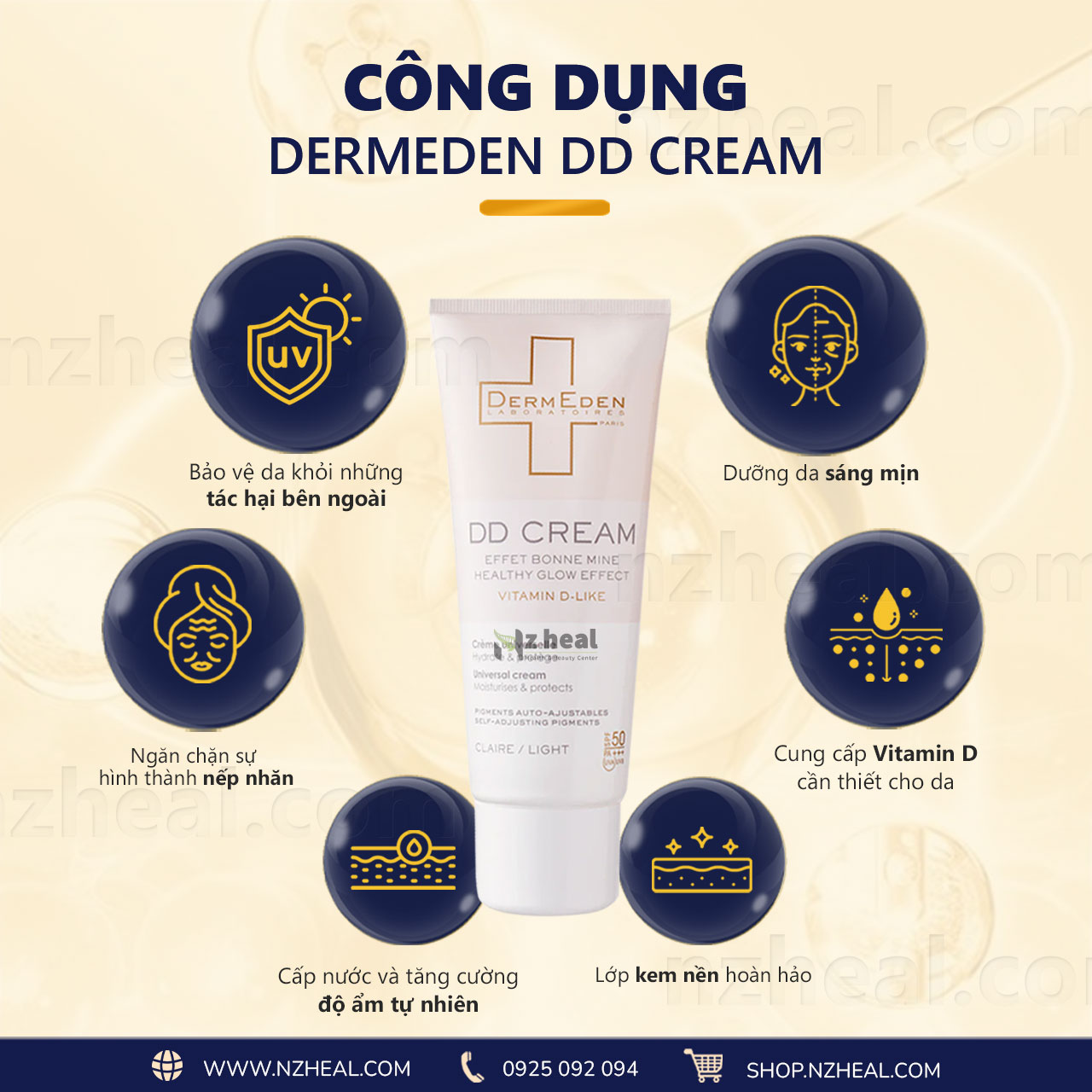Kem chống nắng Vitamin D DermEden DD Cream SPF50 (50ml) 9