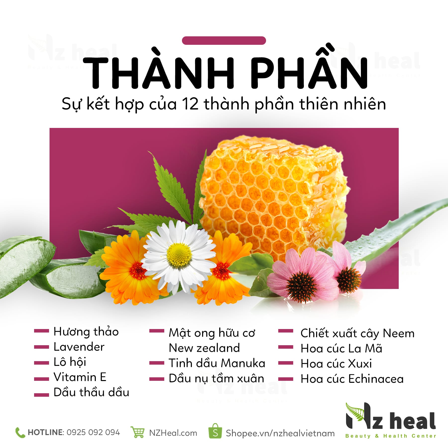 Thành phần Kem Dưỡng Phục Hồi Da Oasis Rhino Repair