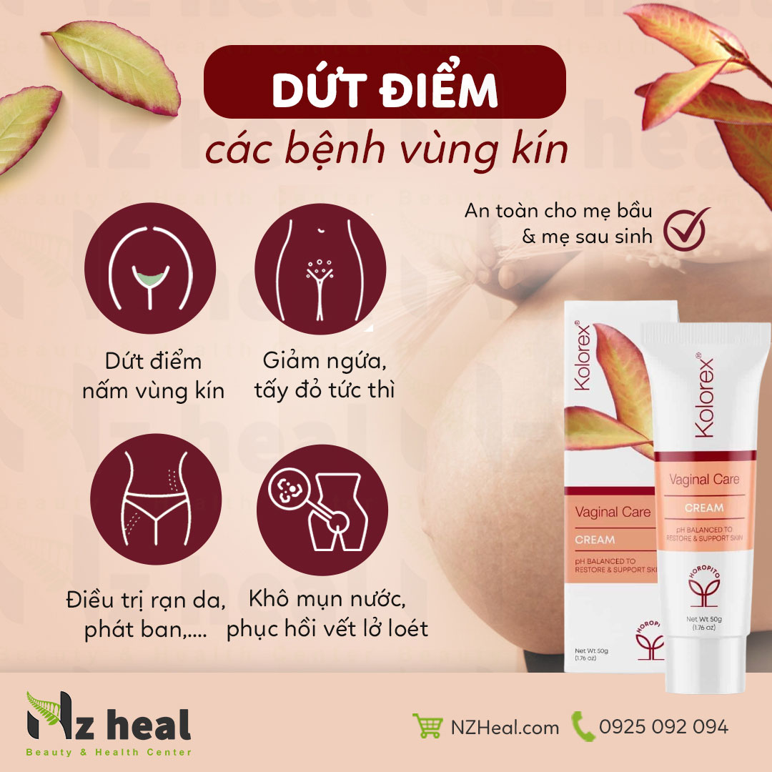 Công dụng kem trị nấm vùng kín Kolorex Cream