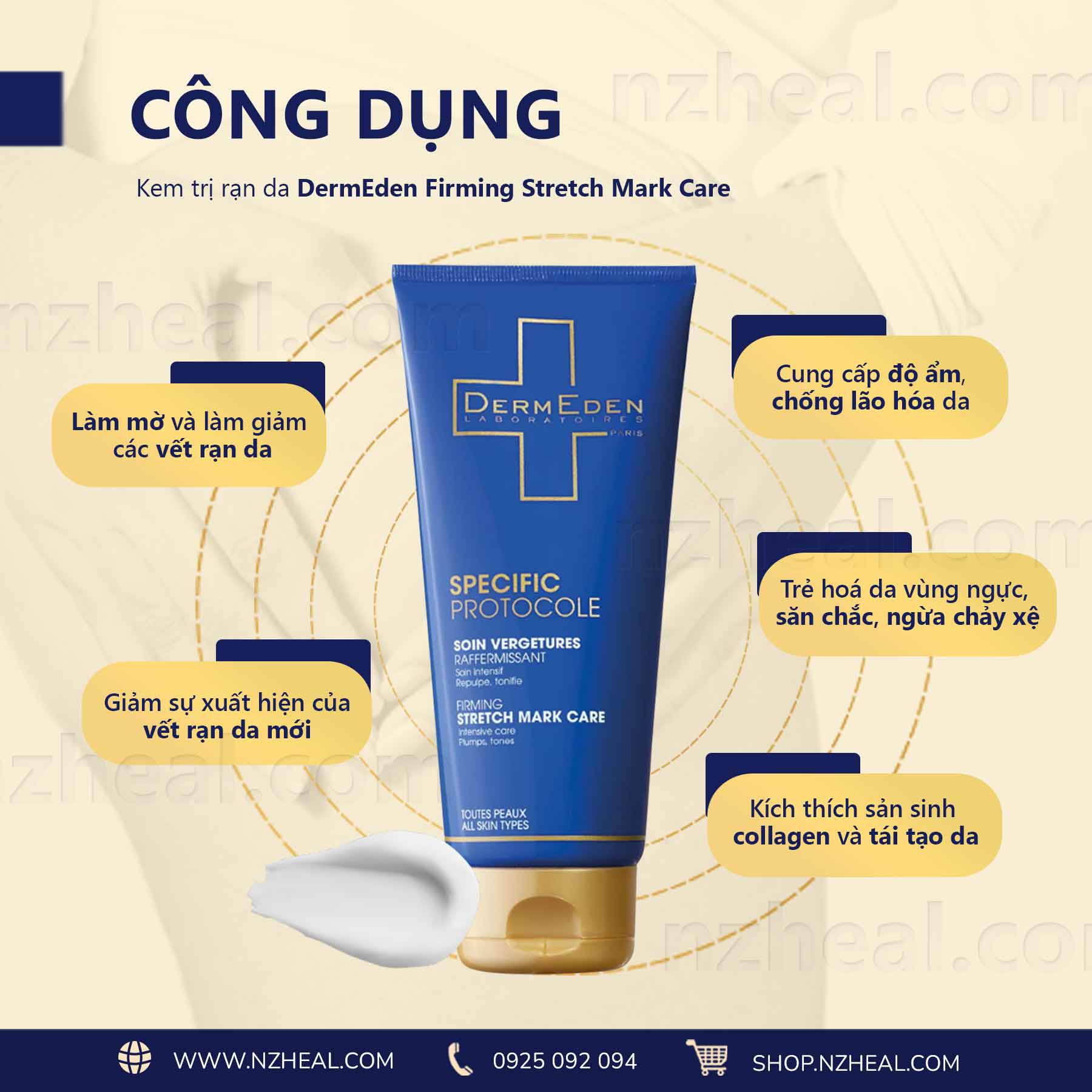 Kem trị rạn da DermEden Specific Protocole Firming Stretch Mark Care (200ml) 4