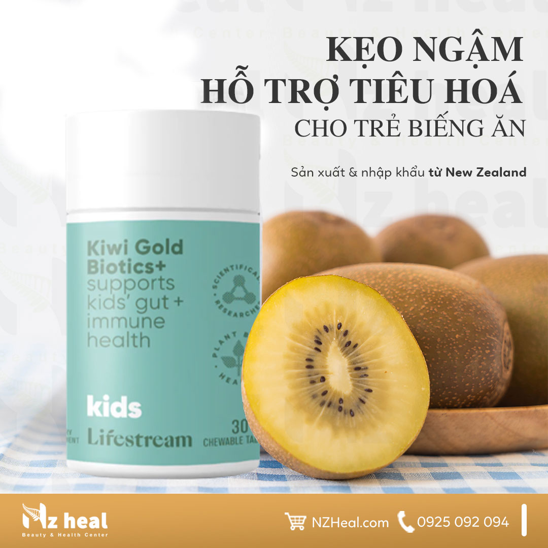 Kẹo Ngậm Kiwi Hỗ Trợ Tiêu Hóa Lifestream Kiwi Bio-Boost Kids 30v 3