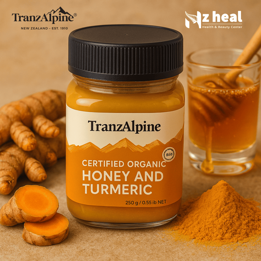 Mật ong Nghệ hữu cơ TranzAlpine Organic Honey & Turmeric New Zealand (250g)