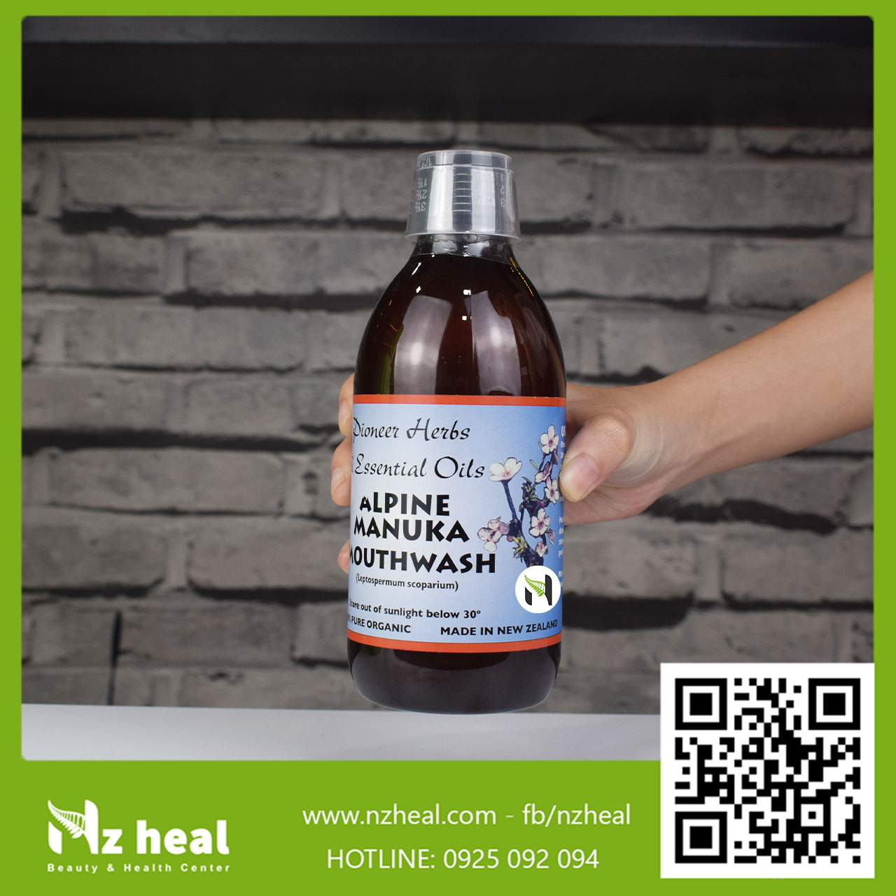 Nước súc miệng mật ong Manuka NelsonHoney Alpine Manuka Mouthwash 100ml