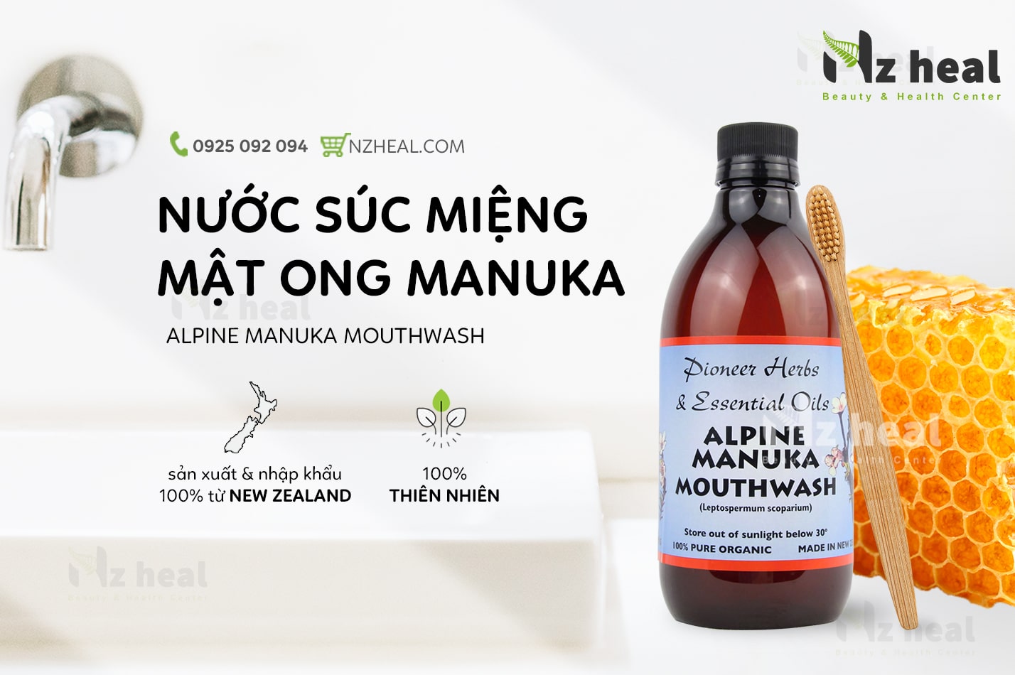 Nước súc miệng mật ong Manuka Nelson Honey