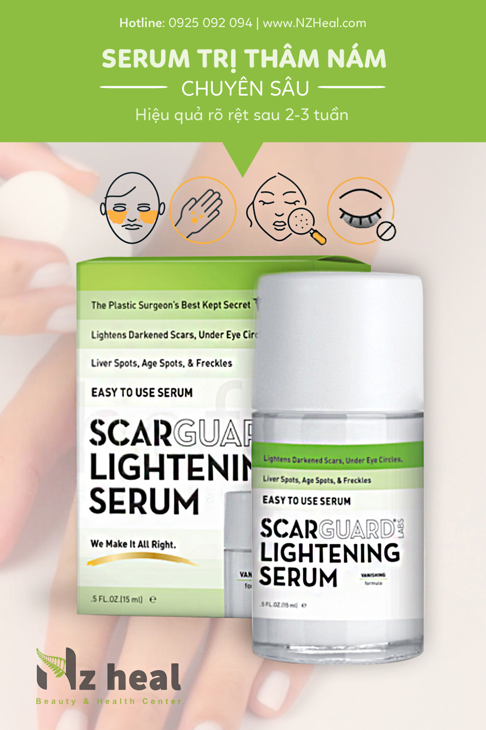 Serum trị nám, sẹo thâm Scarguard Lightening Serum 15ml