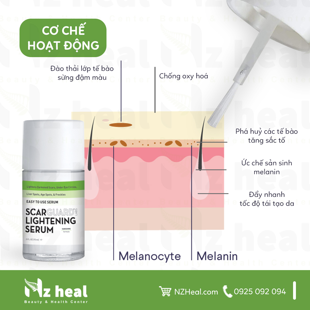 Cơ chế hoạt động serum trị nám Scarguard Lightening Serum