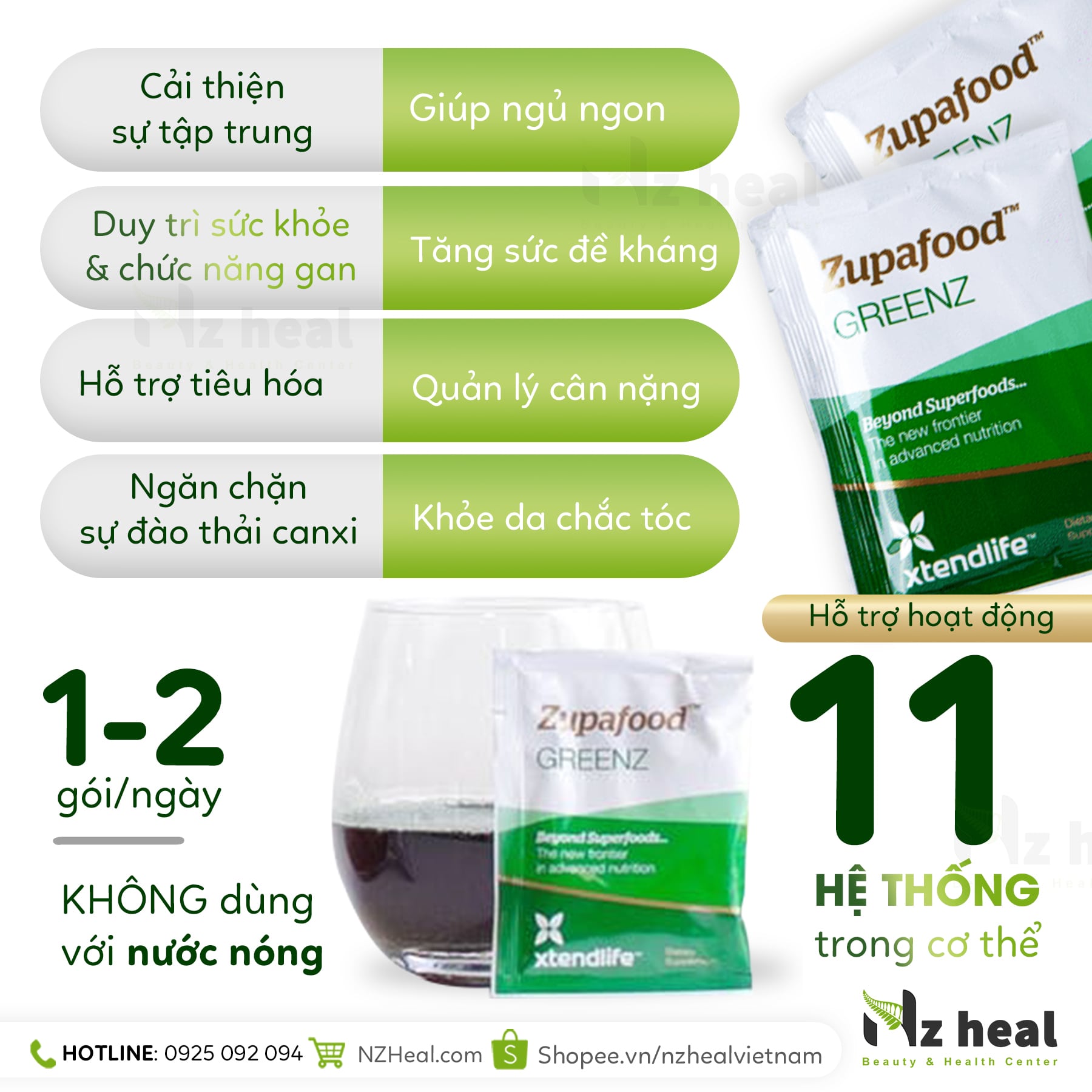 Siêu thực phẩm xanh Zupafood GREENZ Xtend-Life