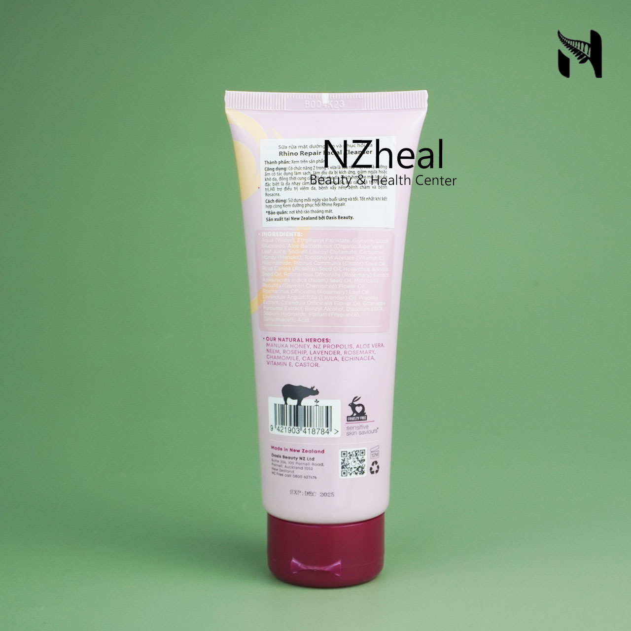 Sữa rửa mặt dưỡng ẩm và phục hồi da Rhino Repair Powerful Soothing Facial Cleanser 150ml