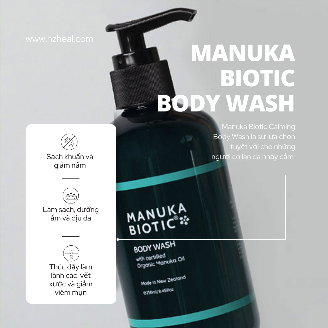 Sữa tắm làm dịu da Manuka Biotic Calming Body Wash 250ml