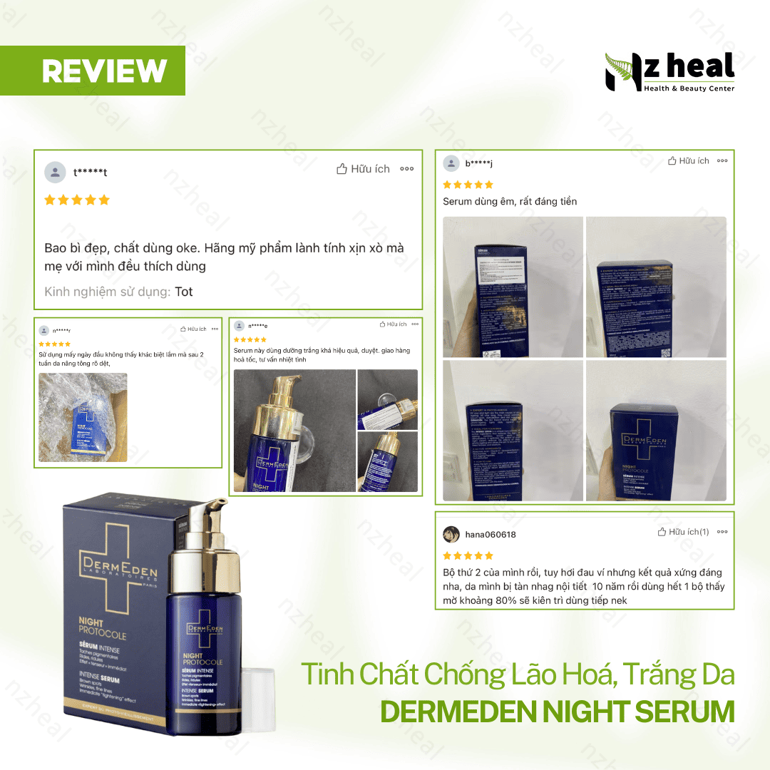 Tinh chất chống lão hóa, trắng da DermEden Night Protocole Intense Serum (30ml)