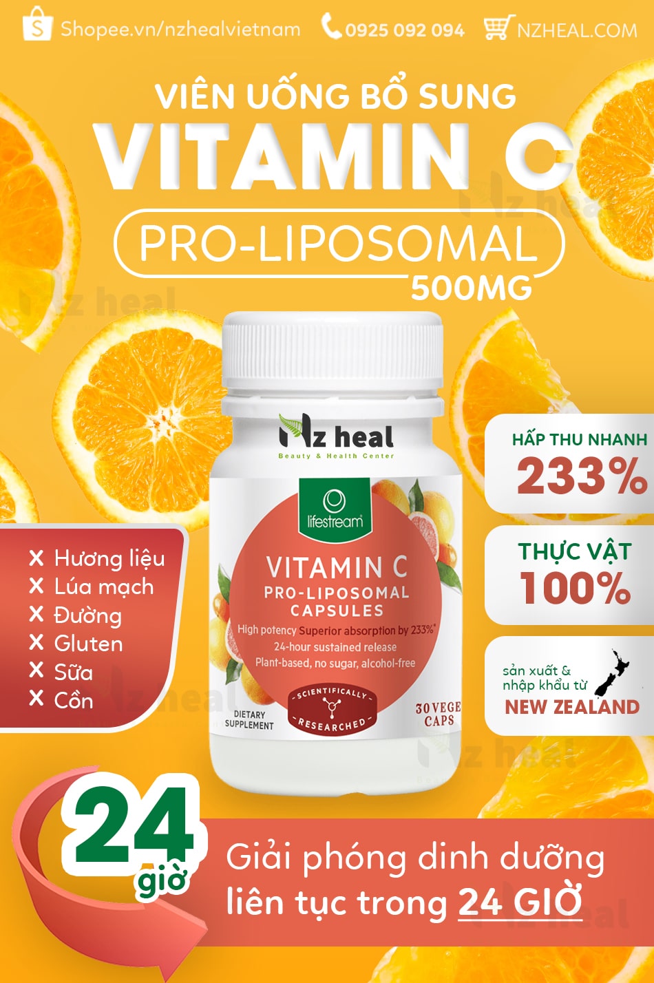 Viên Bổ Sung Vitamin C Lifestream Vitamin C Pro Liposomal