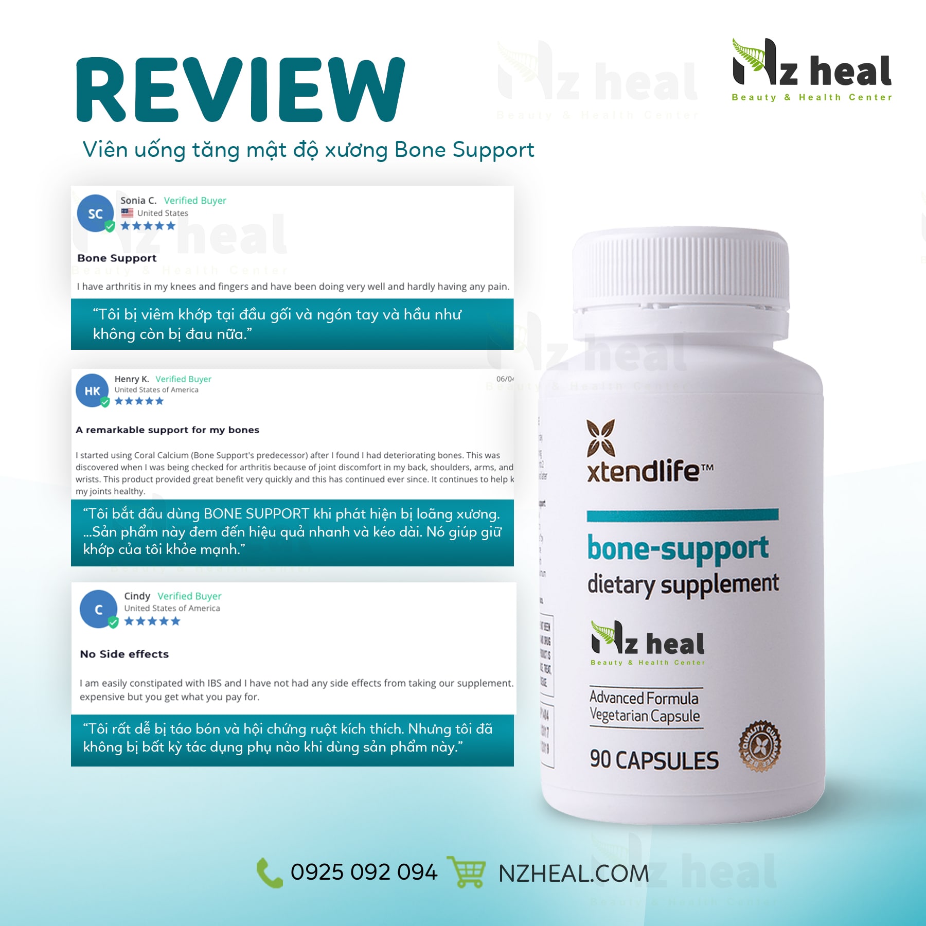 Viên tăng cường mật độ xương Xtend-Life Bone Support 90 viên