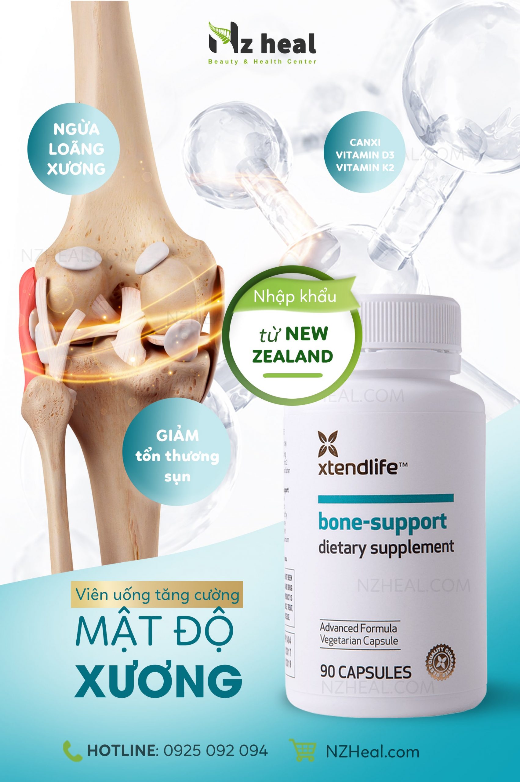 Viên tăng cường mật độ xương Xtend-Life Bone Support 90 viên