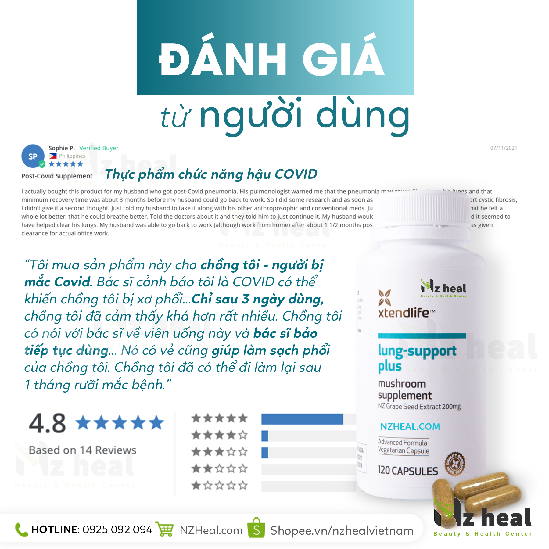 Review Viên Uống Bổ Phổi Xtend Life Lung Support Plus