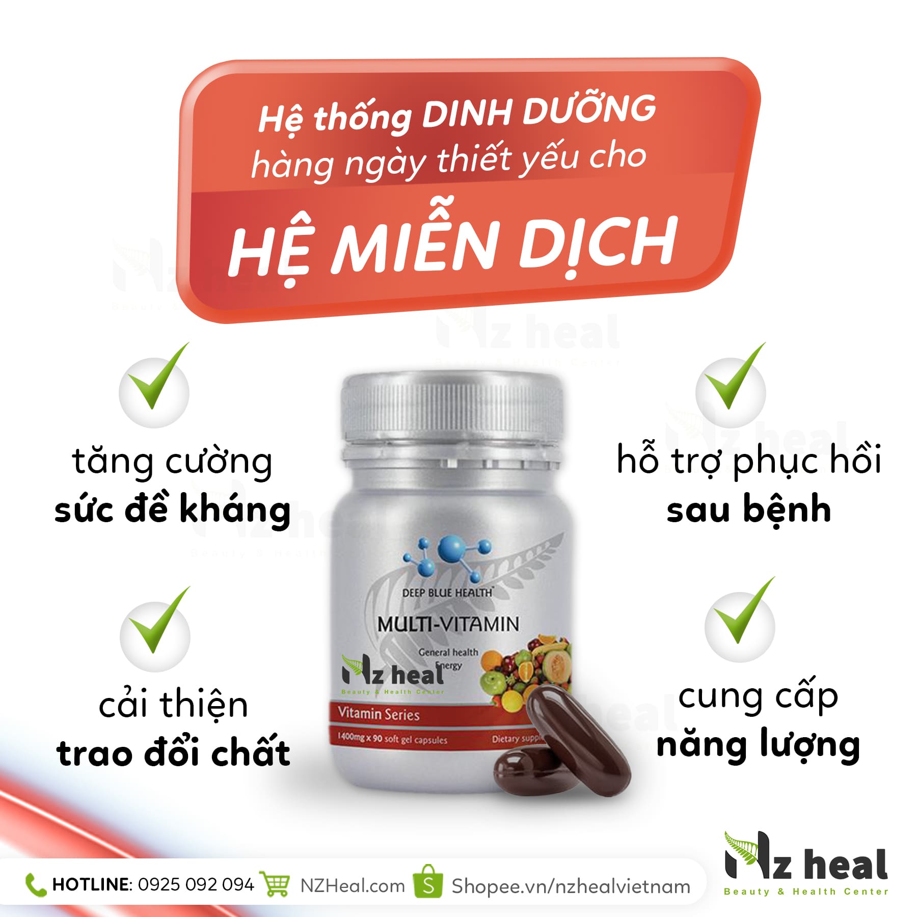 Công dụng Multi-Vitamin Deep Blue Health