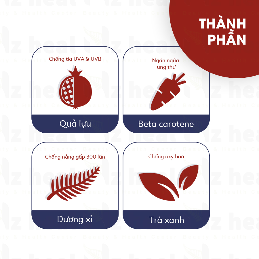 Thành phần Viên uống chống nắng, trắng da PRO+ SUNWHITE