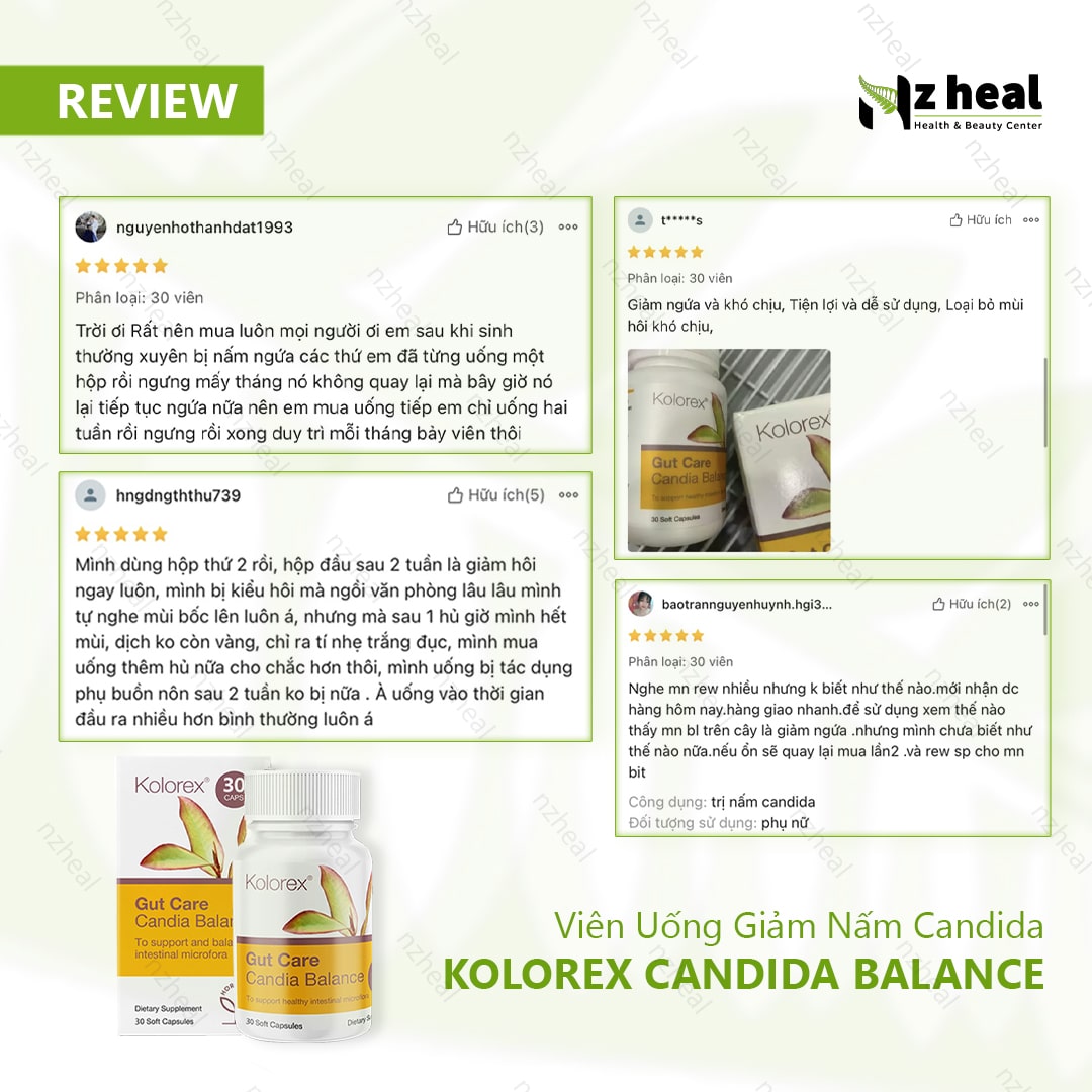 Viên Uống Giảm Nấm Candida Kolorex Candida Balance (30 viên/ 60 viên)