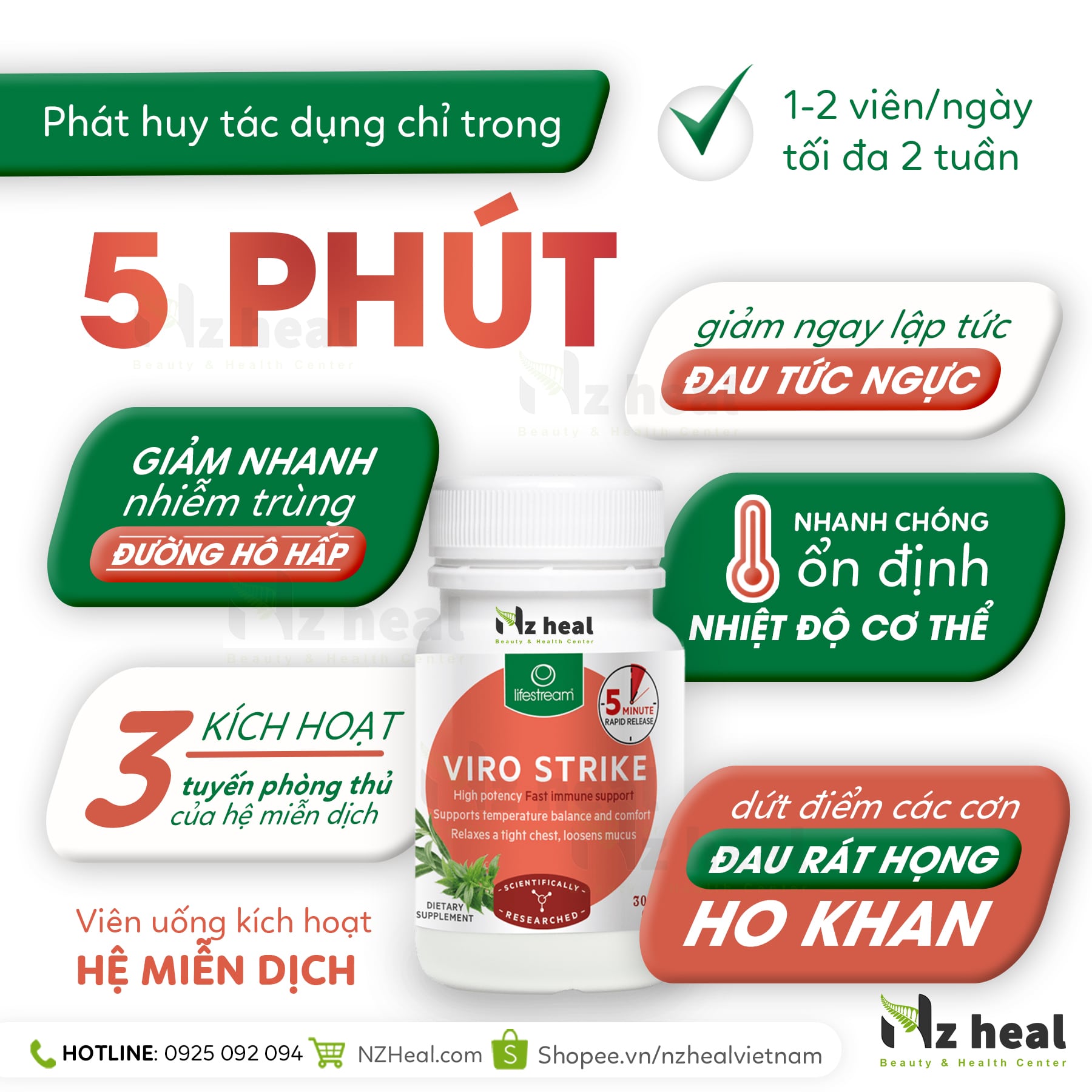 Công dụng viên tăng miễn dịch Lifestream Viro Strike