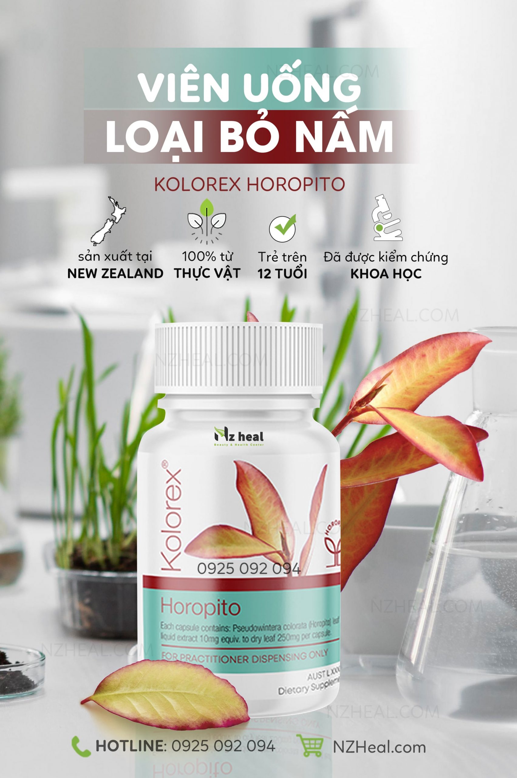 Viên uống loại bỏ nấm Kolorex Horopito (60 viên): nấm candia, nấm khoang miệng, nấm đường ruột 2