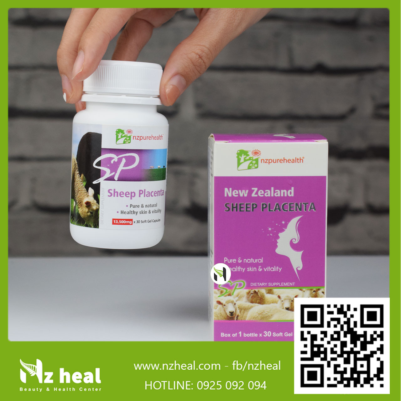 Viên Uống Nhau Thai Cừu Làm Mờ Nám, Tàn Nhang Sheep Placenta NZPureHealth