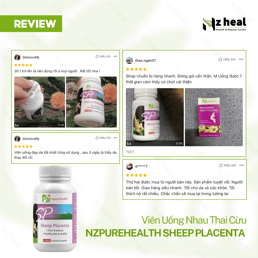 Viên Uống Nhau Thai Cừu Làm Mờ Nám, Tàn Nhang Sheep Placenta NZPureHealth