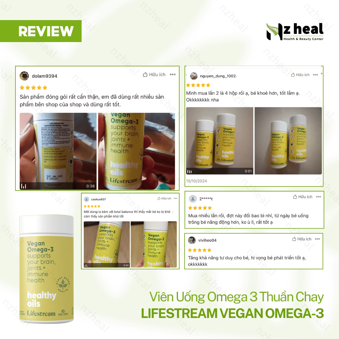 Viên uống omega 3 thuần chay từ Tảo Lifestream Vegan Omega-3 45 viên