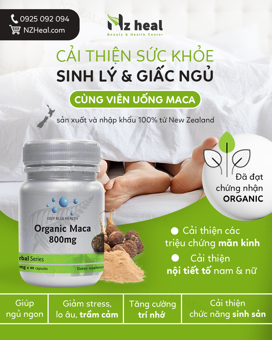 Viên uống tăng cường sinh lý Deep Blue Health Organic Maca