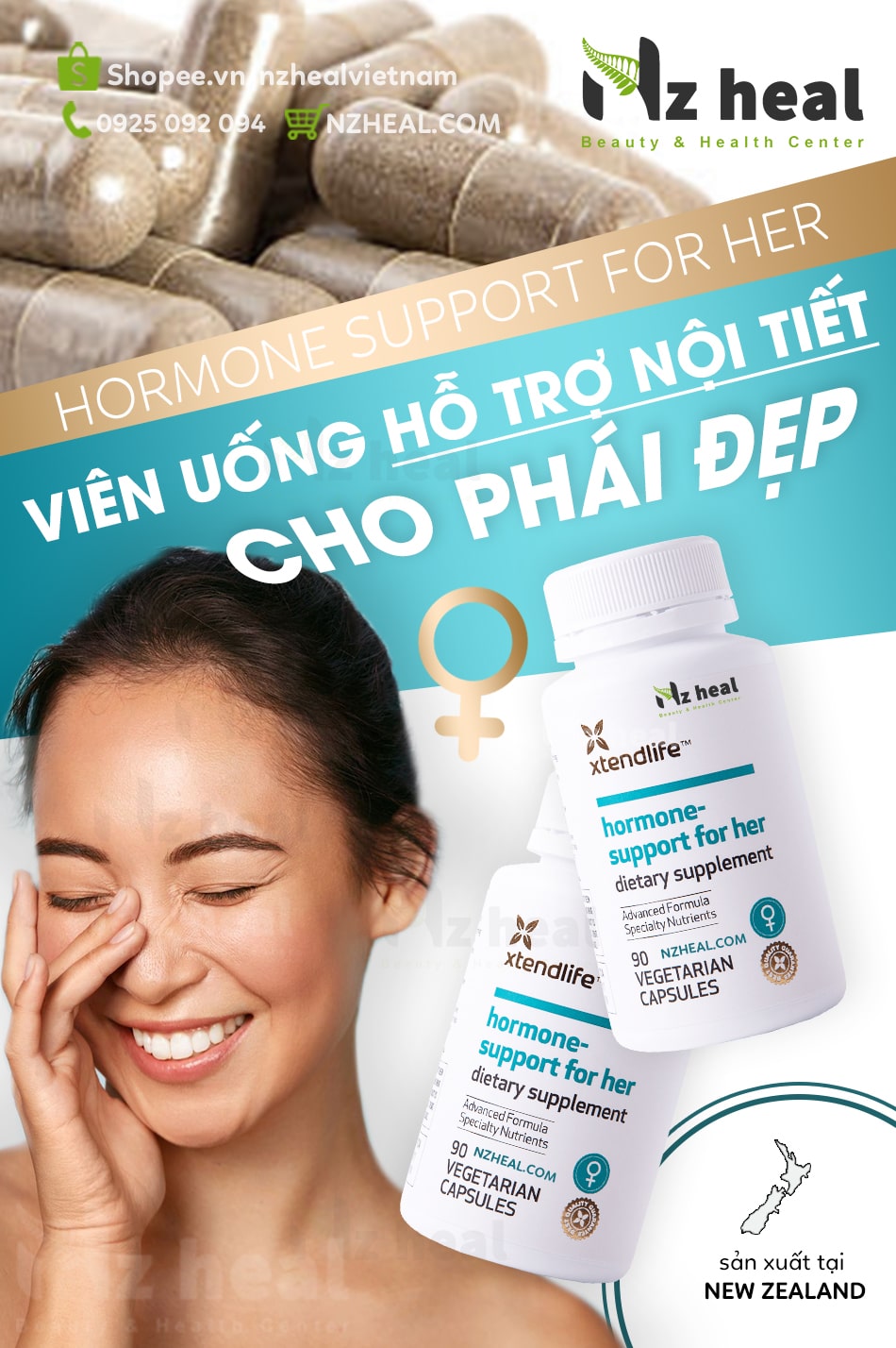Viên Uống Tăng Nội Tiết Tố Nữ Hormone Support For Her Xtend-Life (90 Viên)