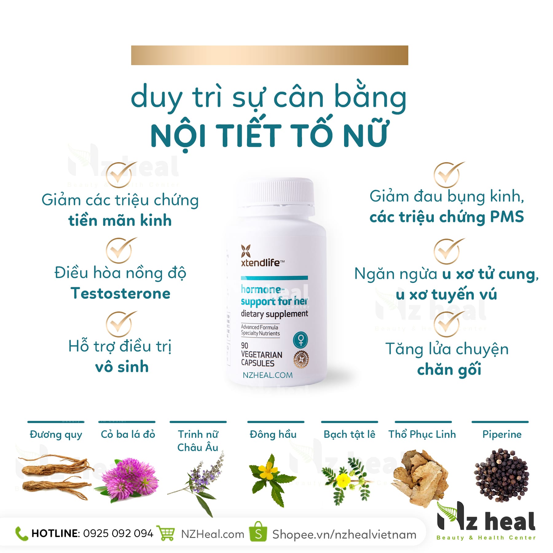 Viên Uống Tăng Nội Tiết Tố Nữ Hormone Support For Her Xtend-Life công dụng